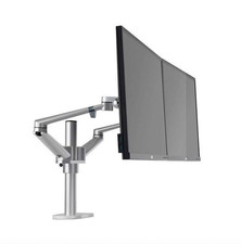 DUAL MONITOR ARM DESK MOUNT BRACKET SILVER (OL-2)