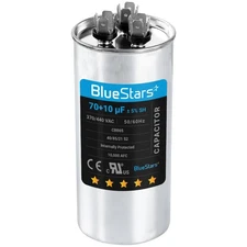 BlueStars 70+10 uF ±5% / MFD 370/440 VAC Dual Run Start Round Capacitor 50/60Hz