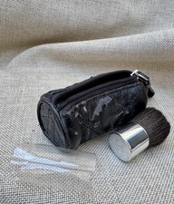 AUTHENTIC Mini Dior New Cosmetic Powder Brush Vintage Travel Zippered Case