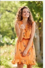 & Other Stories Paris Dress Yellow Floral Ruffle EU 38 US 6 Cottagecore Joyful