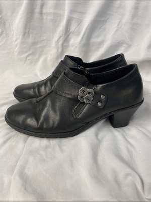Rieker Black Leather Bootie | EU40-US9-9.5 Women s Classic Ankle Boot