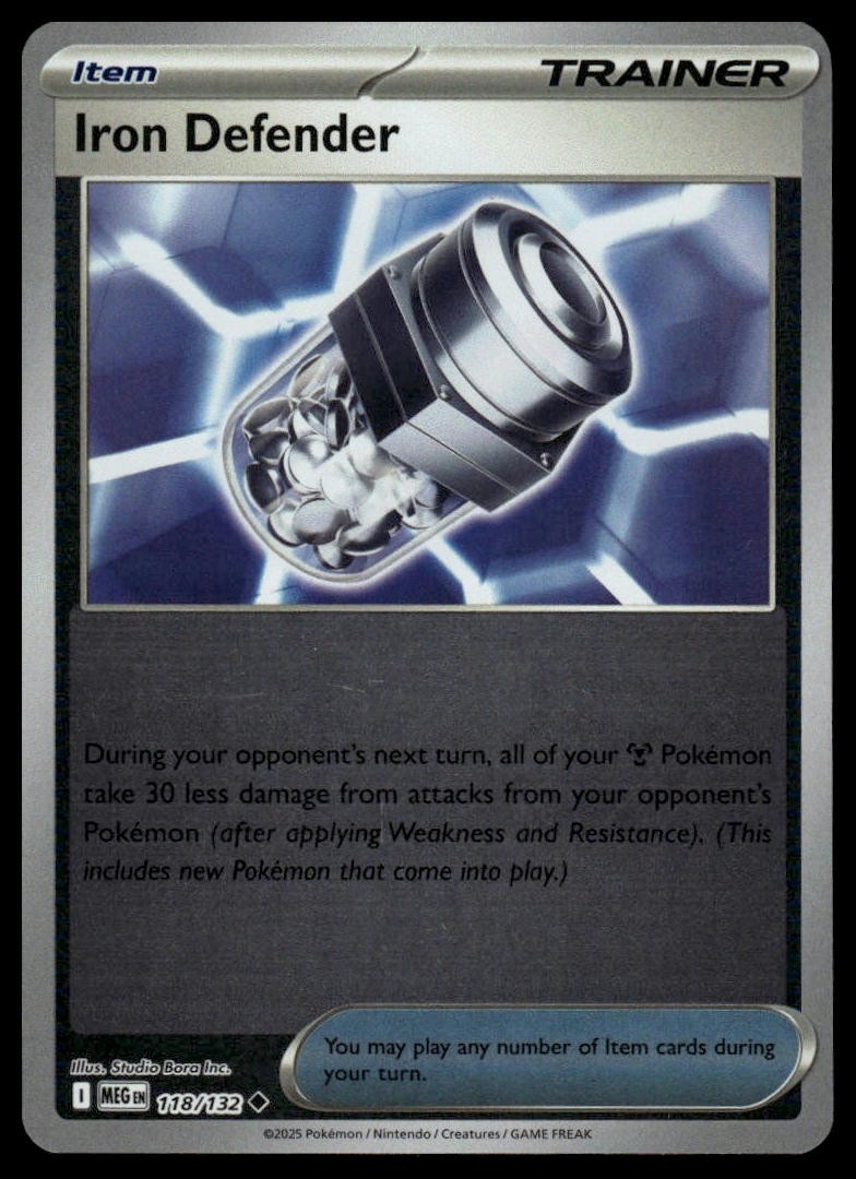 Pokemon Mega Evolution #118/132 Iron Defender Reverse Holo