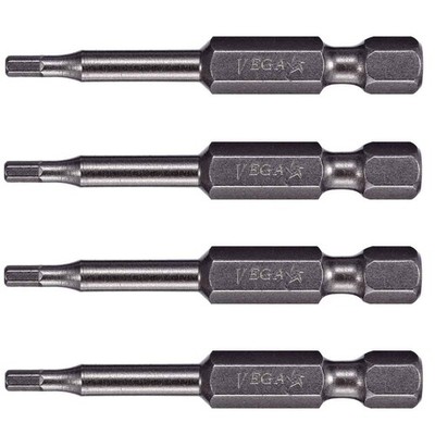 VEGA 1/16 Inch Hex Power Bits 2 Inch 150H0464A-4 Pack of 4 Professional Grade
