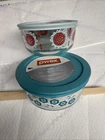 Pyrex Limited Edition 4 Cup bowls spring flowers new