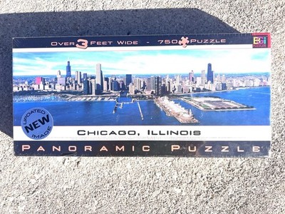 Chicago Illinois 750 Piece Panoramic Jigsaw Puzzle 2004 Buffalo Games 3' Sealed