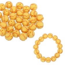 Sports Rhinestone Beads, Sports Charms Baseball Yellow 20mm 30Pack