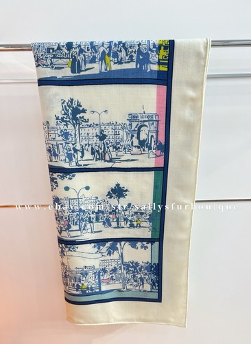 Sallys 70% cachemire et 30% soie écharpe enveloppante imprimé rues châle double face 53" - Photo 5/45