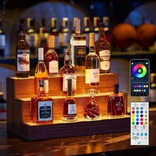 24 inch LED Lighted Liquor Bottle Display Shelf App Remote Controlled