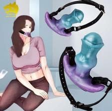 Silicone Bondage Open Mouth Gag Plug Throat Oral Stuffed Restraint Fixation YOCY