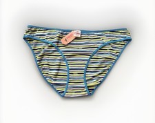 NWT L RARE Victoria s Secret PINK Blue Striped RARE Cotton Bikini panties Large