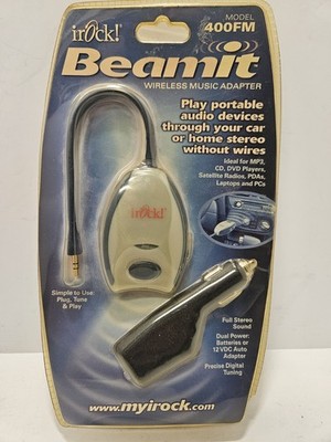iRock! Beamit Wireless Music Adapter, 400FM, FM Transmitter, Car Home MP3 New