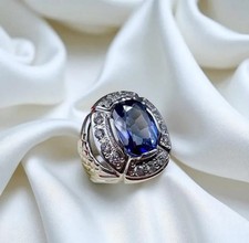 Natural Blue Sapphire Sterling Silver 925 Handmade Ring, Real Blue Sapphire Ring
