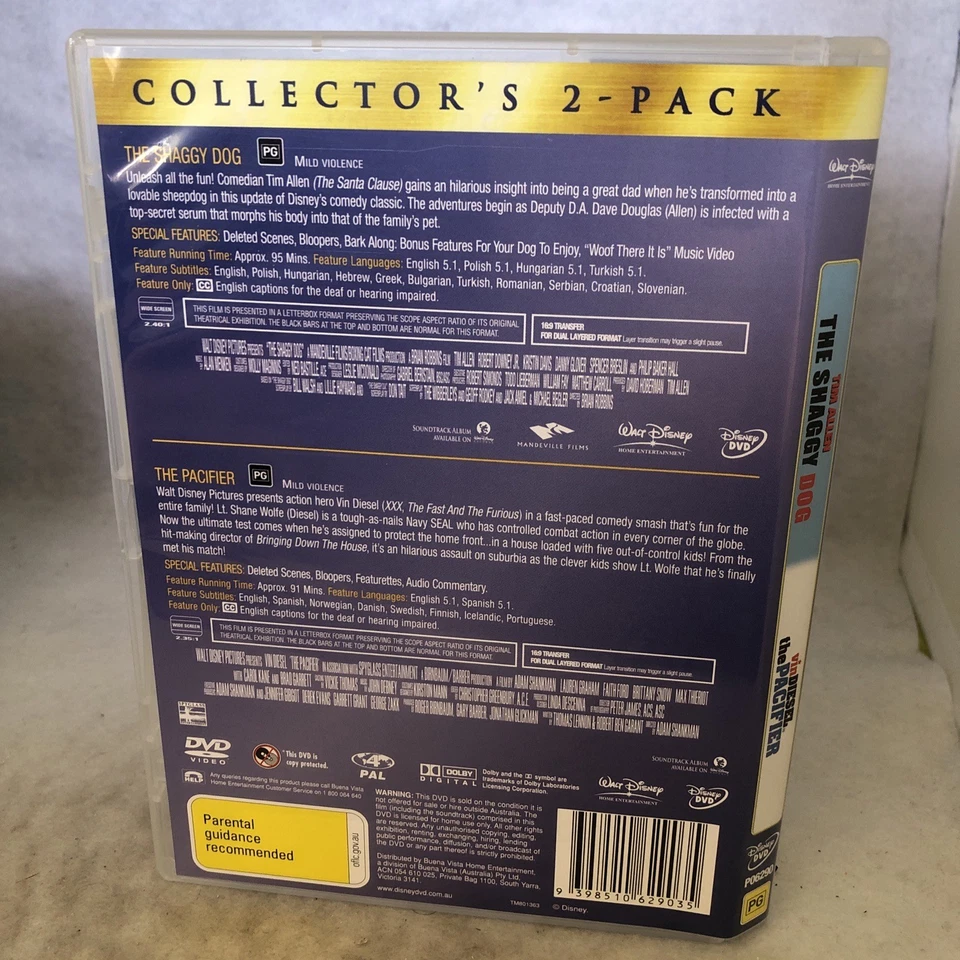 Shaggy Dog, the / Pacifier, the (DVD, 2006)VGC. Free Shipping Reg4 - image 2 of 4