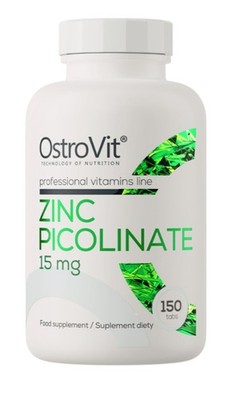 OstroVit Zinc Picolinate, 15mg - 150 tablets (72,67 EUR/kg)