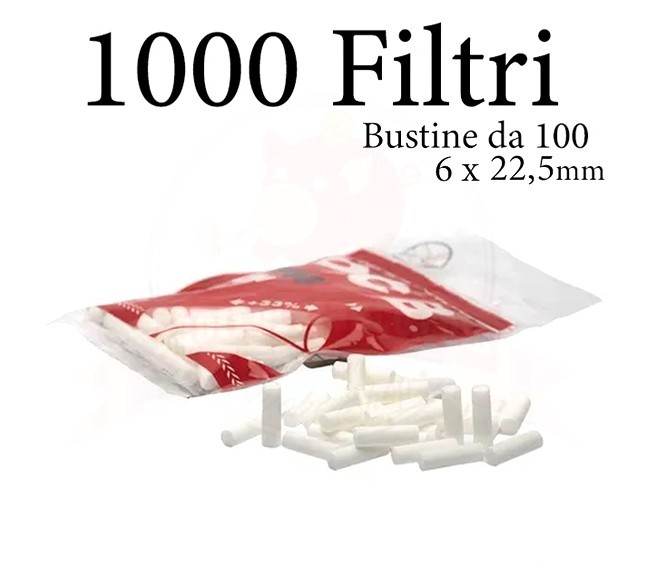 Filtri Slim 6mm Lunghi XL 6x 22,5 mm 10 Bustine da 100 Filtri lungo foto 4