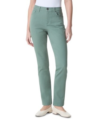 Gloria Vanderbilt Petite Amanda Straight Leg Jeans Women's 4P Basil Bliss Zipper