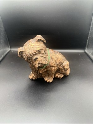Vintage Syroco c1930s English Bulldog Wood Statue Folk Art Dog Figurine