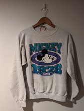 Vintage Disney Mickey Mouse Sweatshirt Mens Medium 90s Made in USA Grey