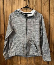 Nike Dri-Fit Hooded Jacket Womens XL Heather Gray Full Zip Long Sleeve