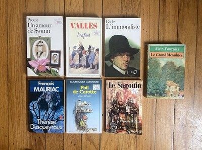 Lot Of seven French Language Paperback Novel Chapter Books Mauriac Proust Gide