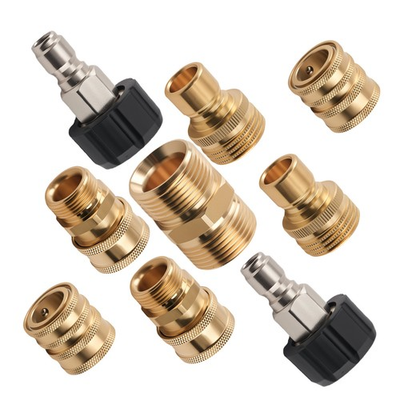 #ad M22 14mm Brass Pressure Washer Adapter Quick Connect Universal Fitting Set 9PC $33.90