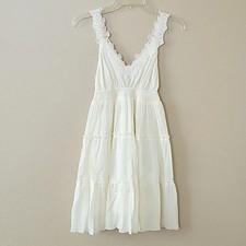 Express Off White Tiered Crochet Lace Strap Dress - Size XS