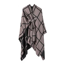 Women's Soft Open Front Poncho Cape Travel Scarf Cardigan Coat Warm Shawl Wraps