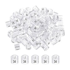 Clothes Hanger Marker Colored Hanger Sizer Number 34, Trasnsparent 100 Pcs