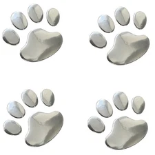 LZLRUN 3D Chrome Dog Paw Footprint Sticker Decal Auto Car Emblem Decal