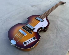 30" HI Series B-Bass Voilin Electric Bass Guitar Flame Maple Back Glossy Finish