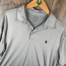 Polo Ralph Lauren Performance Polo Shirt Mens XL Gray Short Sleeve Golf Casual
