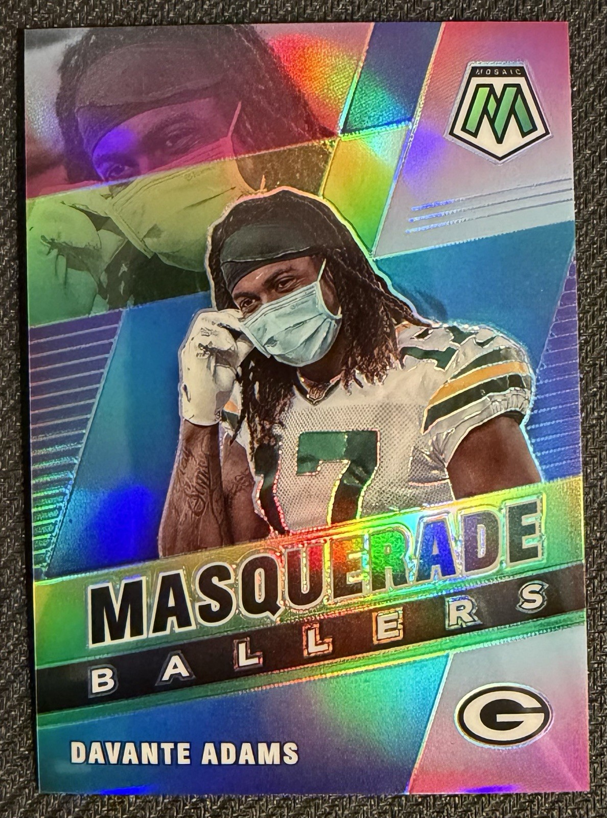 2021 Panini Mosaic Football DAVANTE ADAMS Masquerade Ballers Case Hit SSP Rams