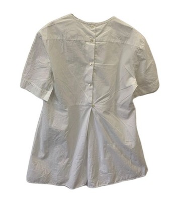Max Mara Studio Womens White Cotton Short Sleeve Blouse Button Back Top 8/40#240