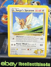 Pokémon Card Lt. Surge's Spearow 83/132 Gym Heroes Unlimited WOTC 2000 NM F/S