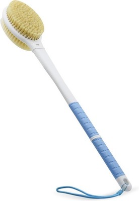Shower Brush with Soft & Stiff Bristles,18.5'' Long Handle Dual-Sided Back Scrubb