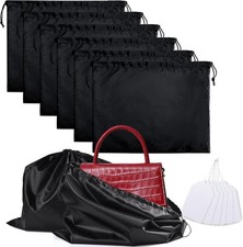 6 Pack Purse Dust Bags Large Silk Drawstring Dust Bag Cover for Handbag Shoe