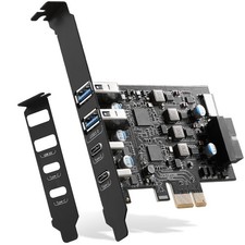 USB PCIe Card PCI Express to 6 Ports 2X Type A,2X USB C, with Type-E/19 Pin