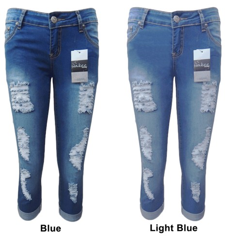 Jack &amp; Jones Skinny Fit Ripped Jeans In Mid Blue