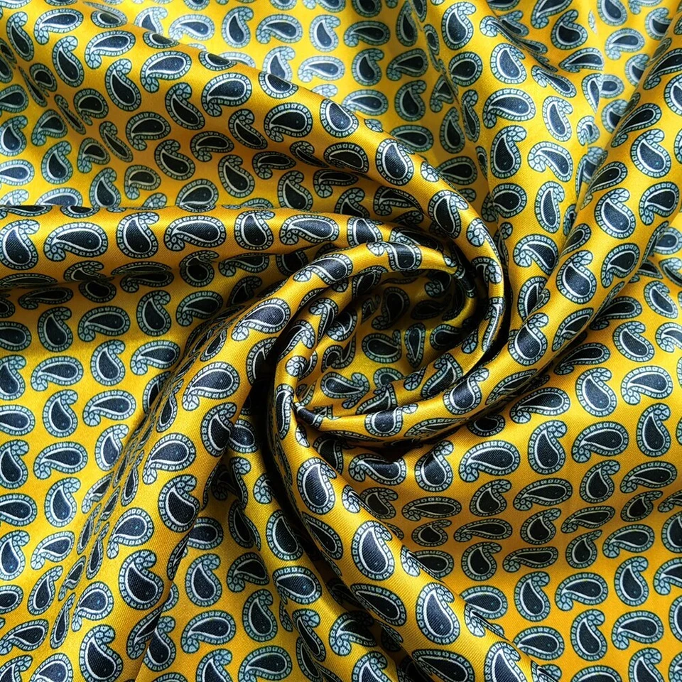 Tecido de paisley étnico 1 jarda X 1,48 metros para chapéu cachecol faça você mesmo tecido de cetim sedoso - Imagem 4 de 4