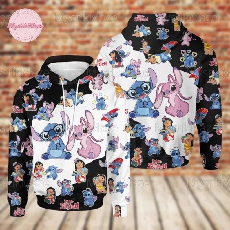 Stitch And Angel 3D HOODIE Mother Day Gift All Over Print Best Price Us Size