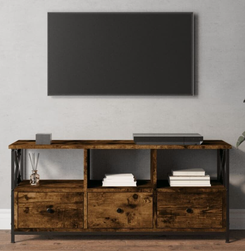 Rustic Industrial TV Stand Metal Media Unit Vintage Sideboard