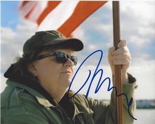 DIRECTOR MICHAEL MOORE SIGNED 8X10 PHOTO A W/COA FARENHEIT 9/11 11/9 DOCUMENTARY