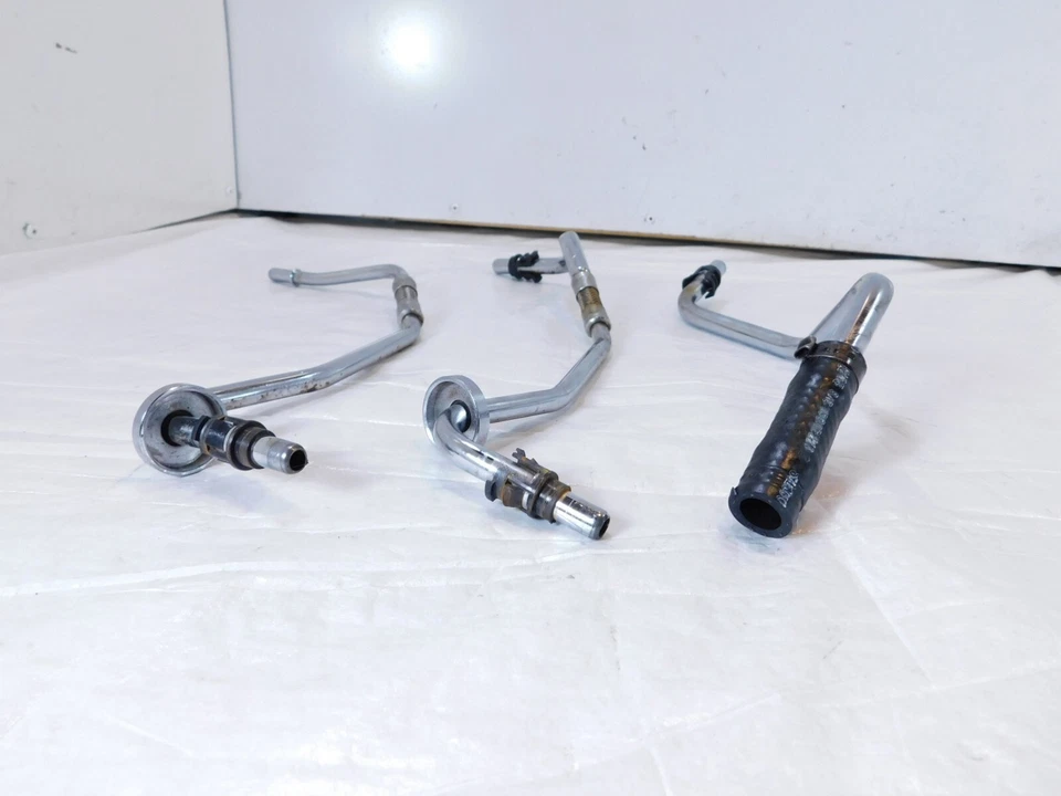 Harley Davidson Softail Heritage Classic Fat Boy Cromo Tanque de Aceite Tubo Manguera Líneas Foto 4 de 4