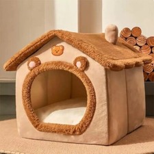 Dog House Kennel Soft Warm Cave Bed Pet Dog Cats Washable Foldable Winter Nest