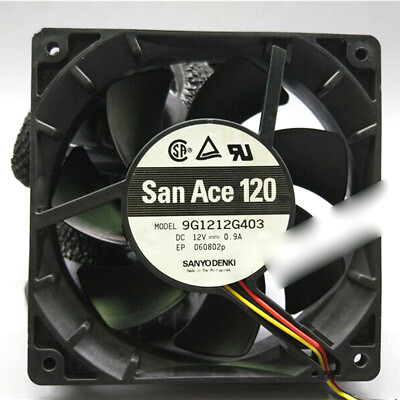 1PCS    12V 0.9A 12CM 12025 3-wire fan San Ace 120 9G1212G403