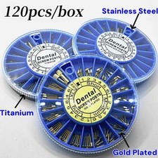 120PCS Dental Screw Post Gold/Silver Plated Titanium Kit Conical Root Canal Pins