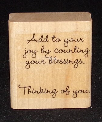 Thinking of you Single Rubber Stamp Add joy blessing Clean Stampin Up Free Ship