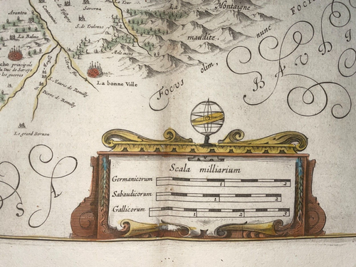 LAKE LEMAN SWITZERLAND 1642 WILLEM BLAEU LARGE ANTIQUE MAP 17TH CENTURY - Picture 13 of 14