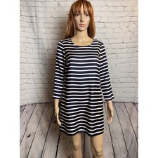J. Crew Jules Shift 3/4 Sleeves Silk Striped Dress Size 00 XS