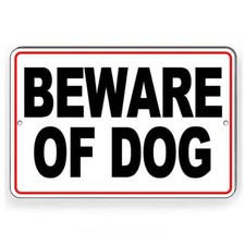 Beware Of Dog Sign / Decal Doberman Security Warning Attack Dog Will Bite